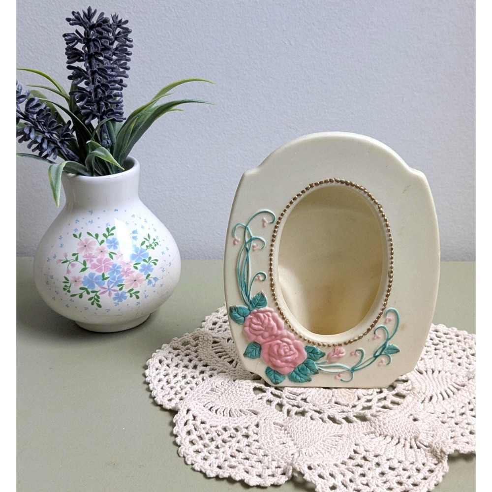 Vintage Oval Photo Frame | Pink Rose Floral Picture Frame